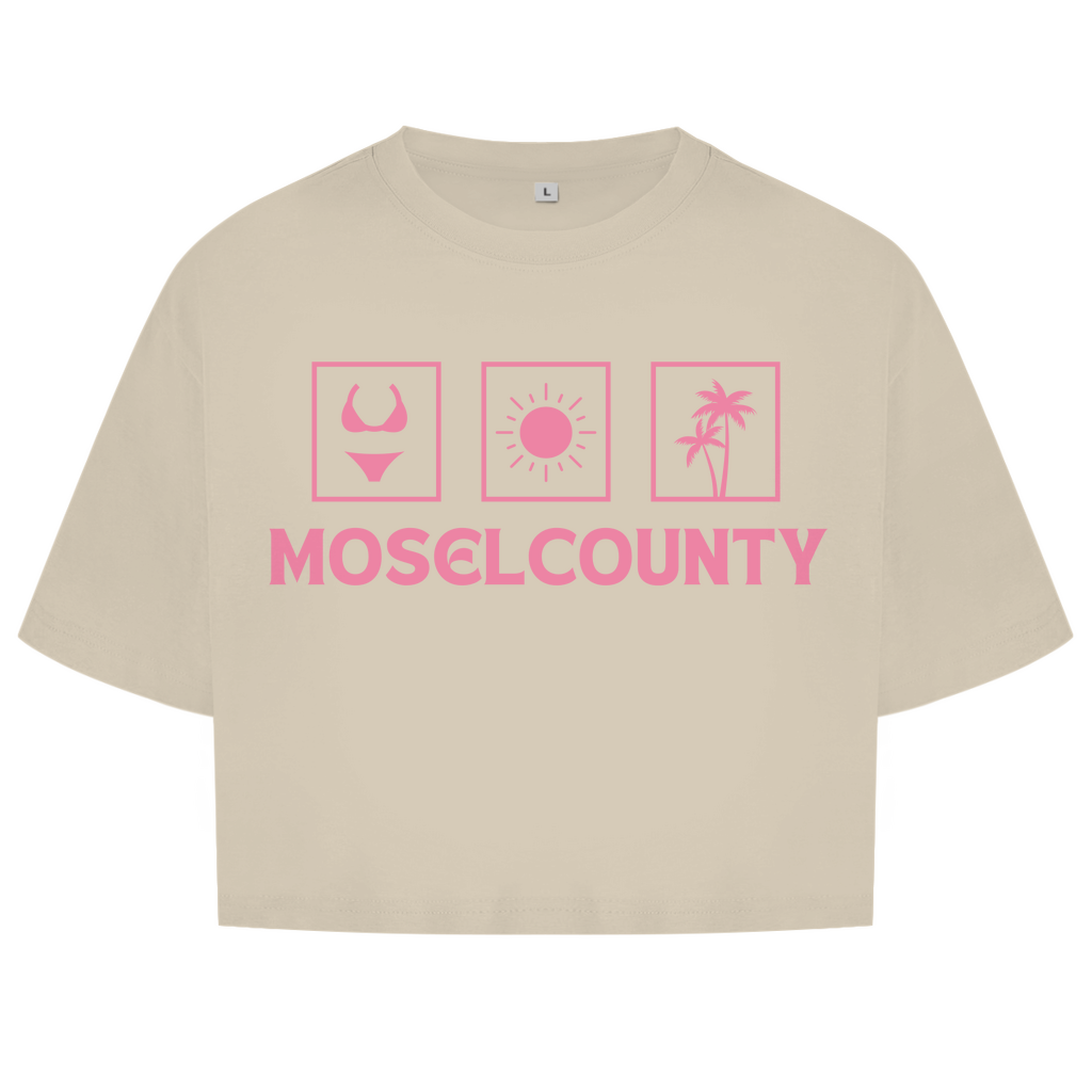 Damen Oversize Crop Top Moselcounty Girls Printegy