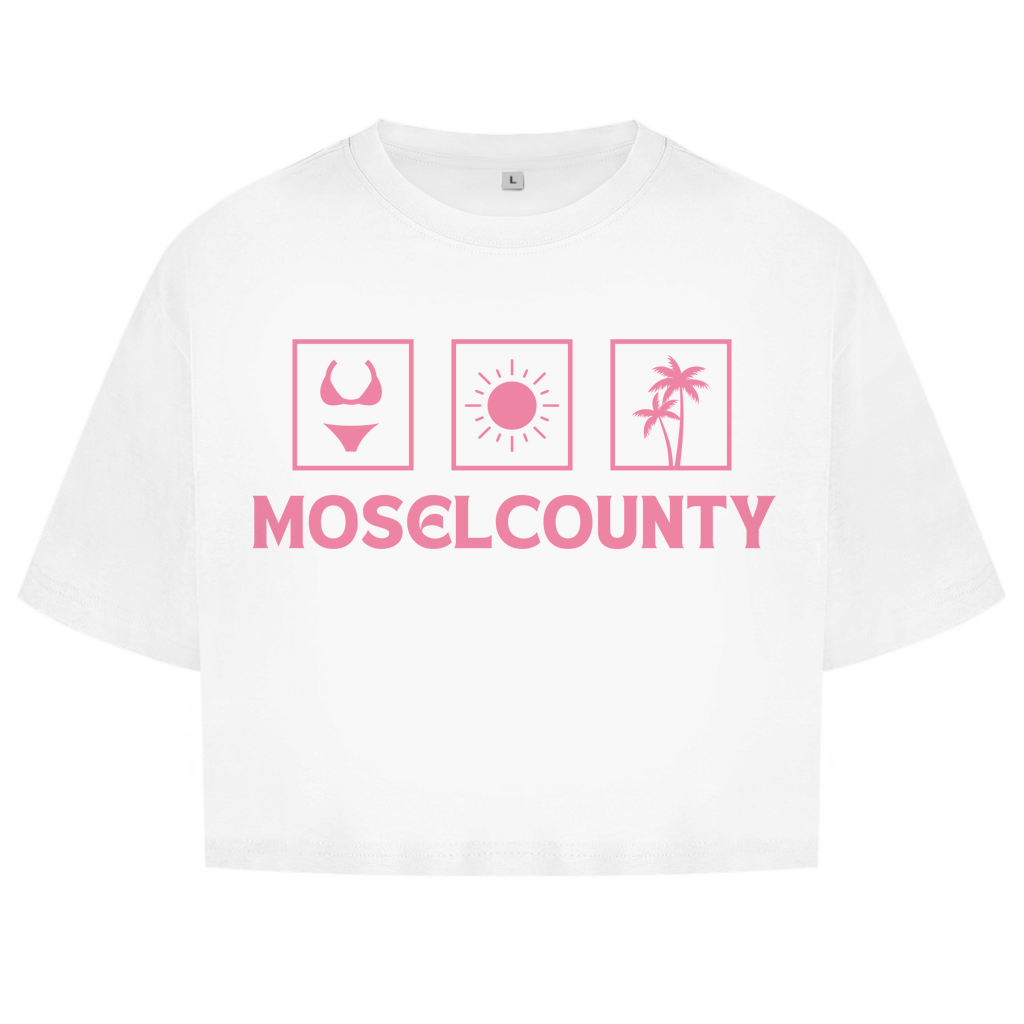 Damen Oversize Crop Top Moselcounty Girls Printegy