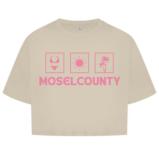Damen Oversize Crop Top Moselcounty Girls Printegy